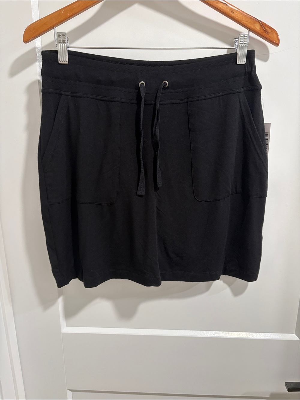 Tribal Black Mini Skirt with Drawstring Pockets